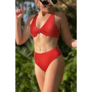 NWT Womens Phurro High Cut Bikini High Waist Tummy Control 2 Piece Swimsuit - L